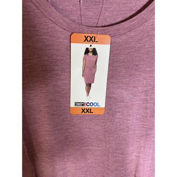 32 Degrees Cool Heather Rose Cocoa Shirt Dress Womens Size XXL Stretch Pockets - Picture 5 of 10